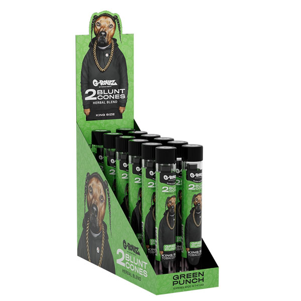 Blunts Cones G-Rollz Hemp The Dog Green Punch 12x2 ud.