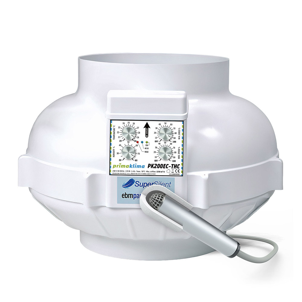 Extractor PK 200 mm. 1350 m3  EC-THC Tempratura & Humedad Control