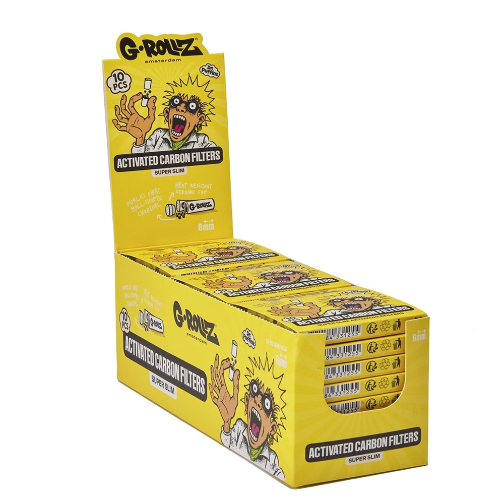 Filtros G-Rollz Carbon Activo 6 mm. Yellow 10 ud. x 20 Blister