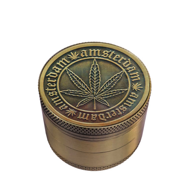 Grinder Polinizador Metal Leaf Amsterdam Gold 50 mm.