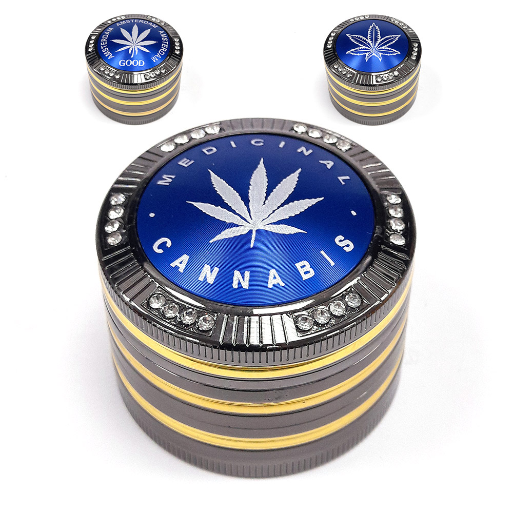 Grinder Polinizador Metal Leaf Blue 52 mm.