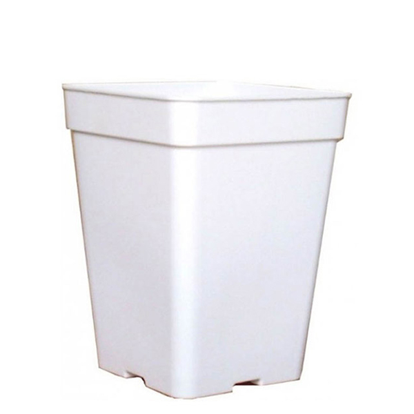 Maceta Cuadrada Blanca 18 x 18 x 25.5 cm. 5.5 lt. - 25 ud.