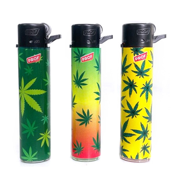Mechero Round Flint Regulador Piedra & Gas Refill 25 ud. Leaves Mod.2