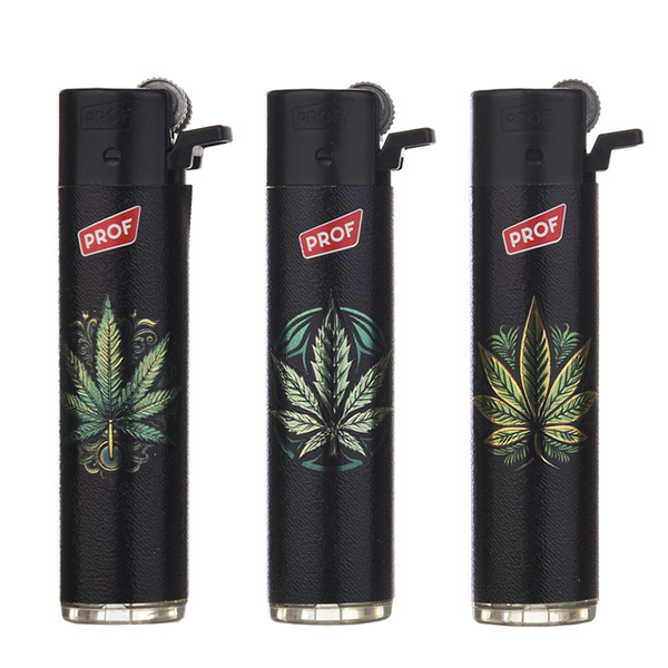 Mechero Round Flint Regulador Piedra & Gas Refill 25 ud. Leaves mod. 1