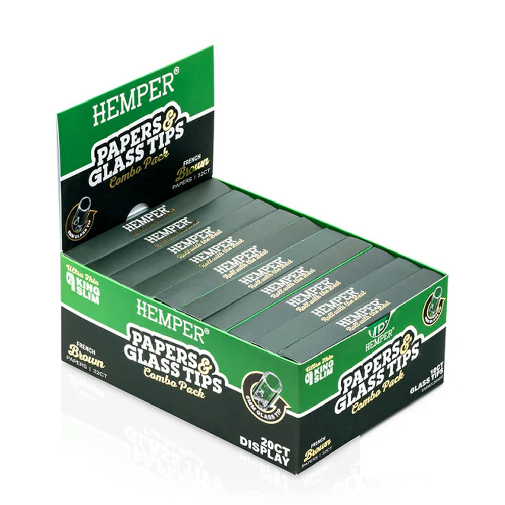 Papel de Fumar K.S. & Glass Tips 10x6 mm. Unbleached 20 Librillos Hemper