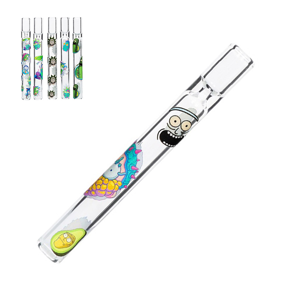 Pipa Cristal One Hitter Rick & Morty Clear 10 cm. Pack 10 ud.